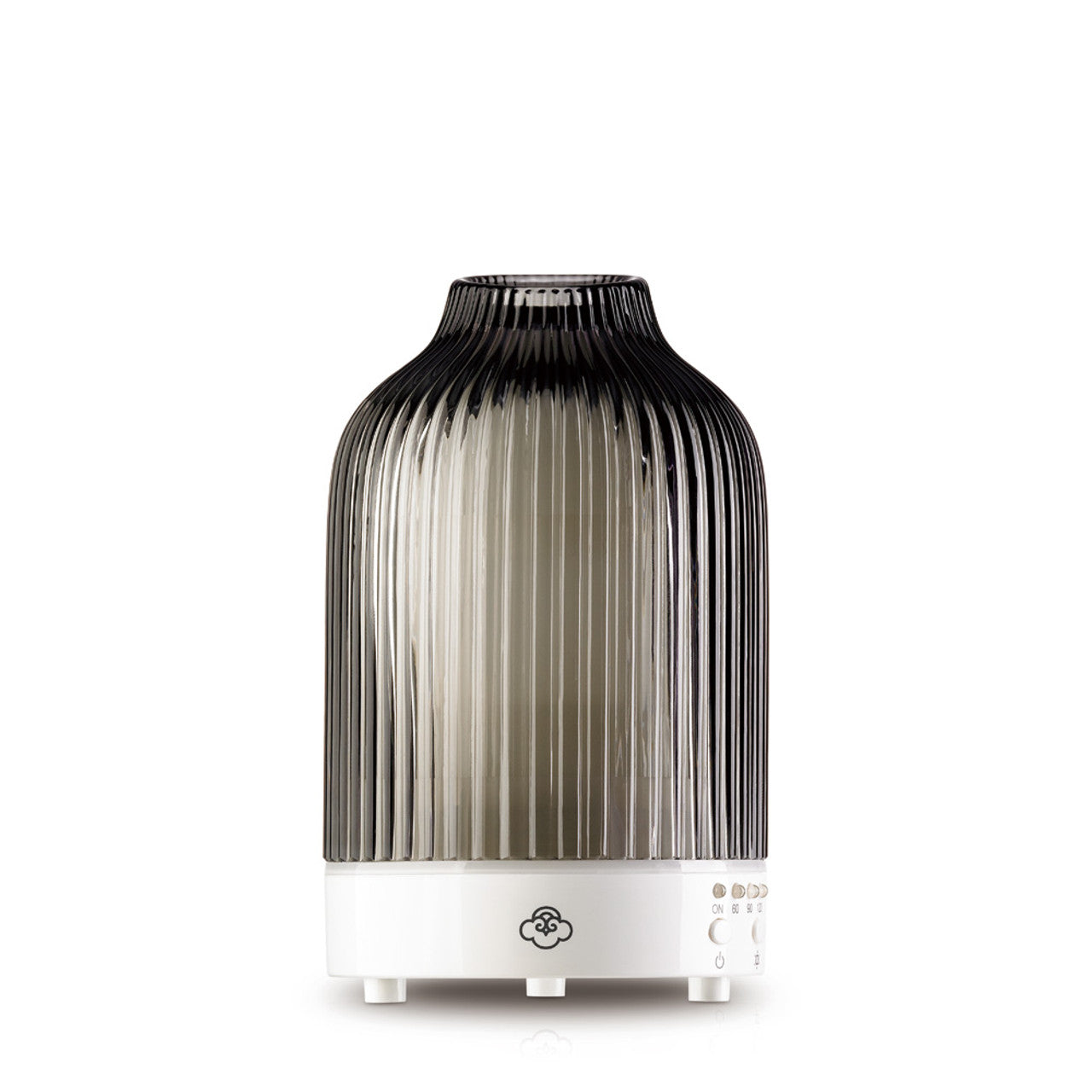 Fountain Grey Grooved Glass Ultrasonic Diffuser with Timer, On/Off Switch and LED Fountain Grey Grooved Glass Ultrasonic Diffuser with Timer, On/Off Switch and LED