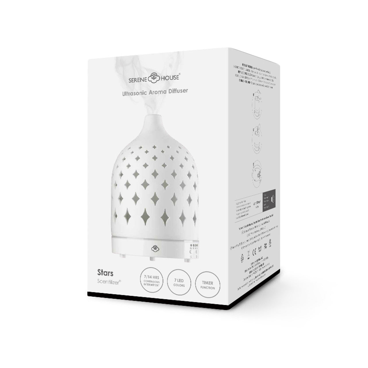 Stars Ceramic Ultrasonic Diffuser with Timer, Auto Shut-Off and LED Stars Ceramic Ultrasonic Diffuser with Timer, Auto Shut-Off and LED