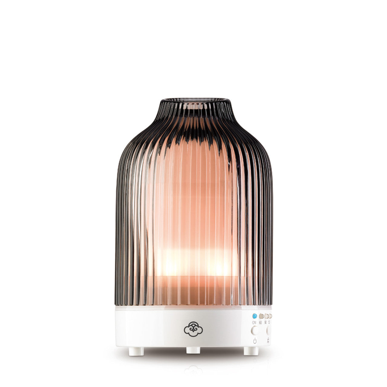 Fountain Grey Grooved Glass Ultrasonic Diffuser with Timer, On/Off Switch and LED Fountain Grey Grooved Glass Ultrasonic Diffuser with Timer, On/Off Switch and LED