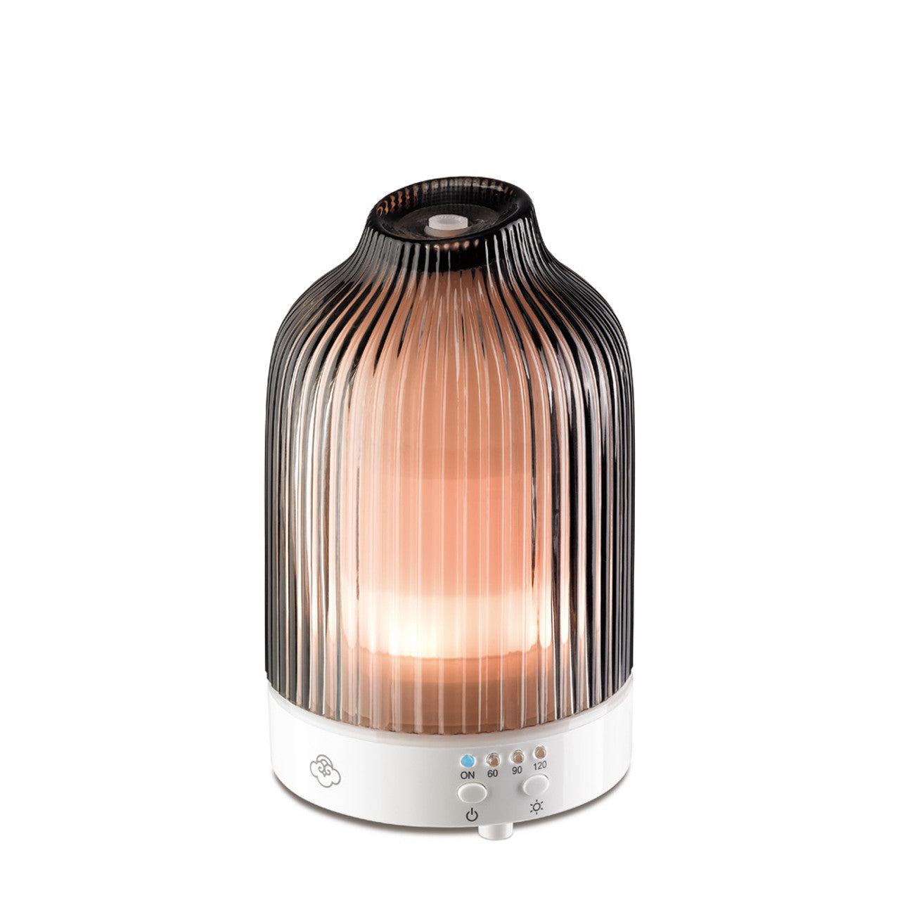 Fountain Grey Grooved Glass Ultrasonic Diffuser with Timer, On/Off Switch and LED Fountain Grey Grooved Glass Ultrasonic Diffuser with Timer, On/Off Switch and LED