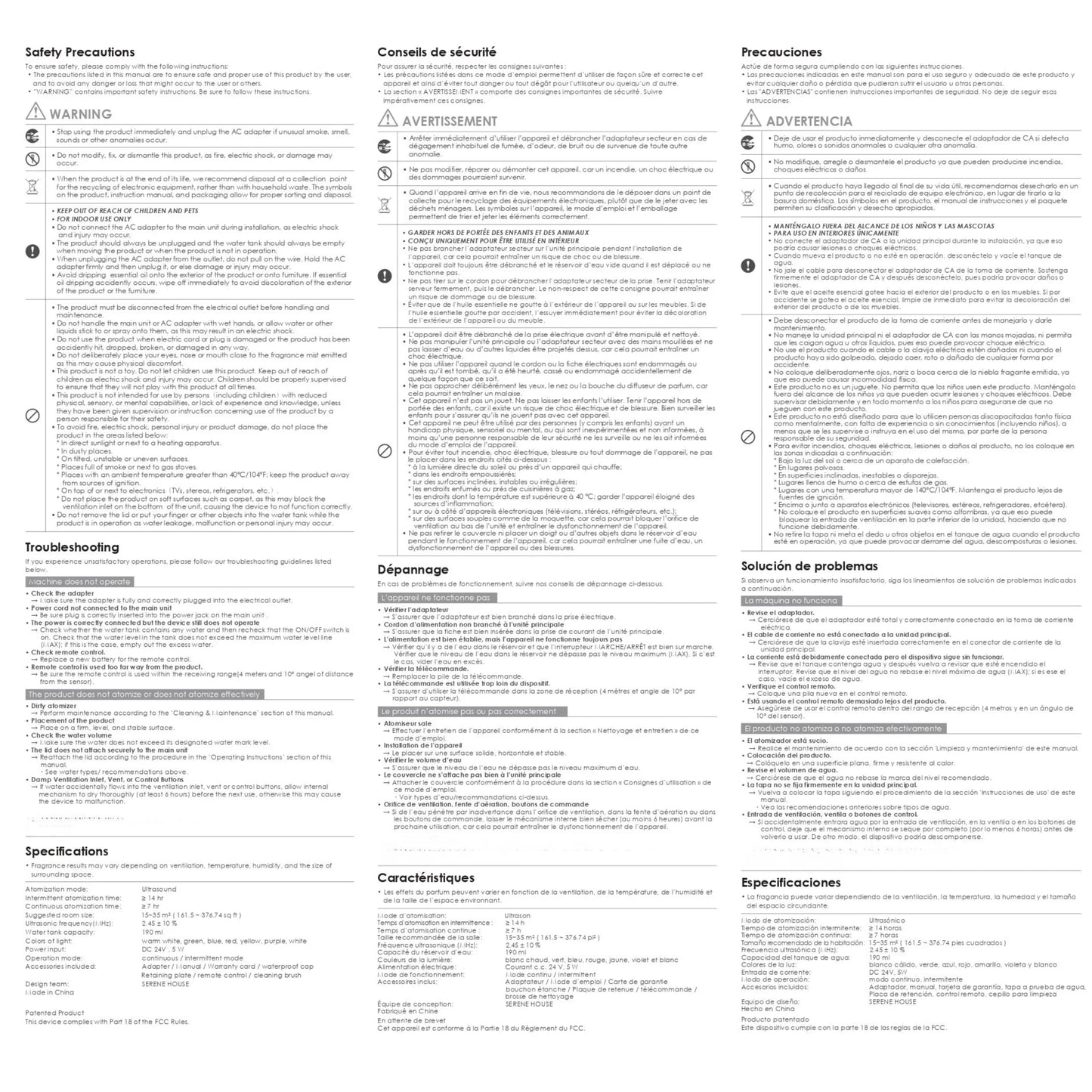 Vulcan III Lux Collection – Ultraschall-Diffusor aus Glas und Keramik mit Fernbedienung und LED