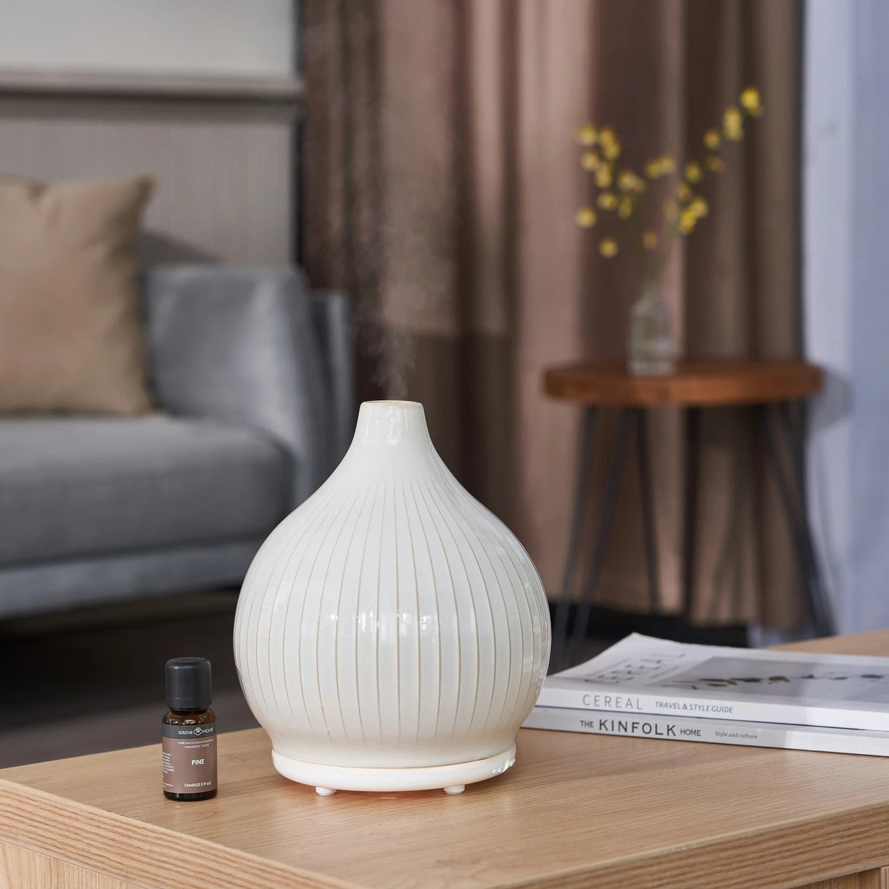 Dyfuzor zapachowy do domu ceramiczny Pistil z LED i automatycznym wyłączeniem