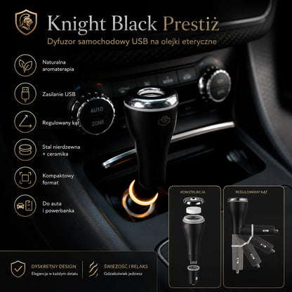 Knight Black Prestige – USB-Diffusor für ätherische Öle im Auto
