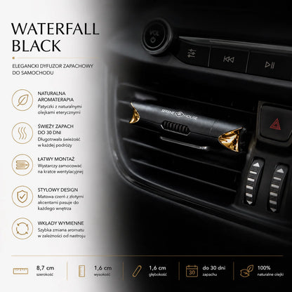 Waterfall Black Premium - odświeżacz do samochodu z olejkami eterycznymi