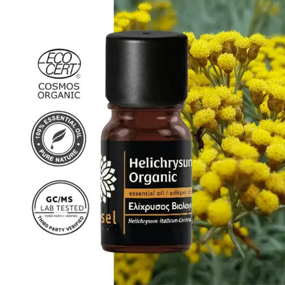 Olejek eteryczny z kocanki włoskiej korsykańskiej (Helichrysum italicum) – organiczny