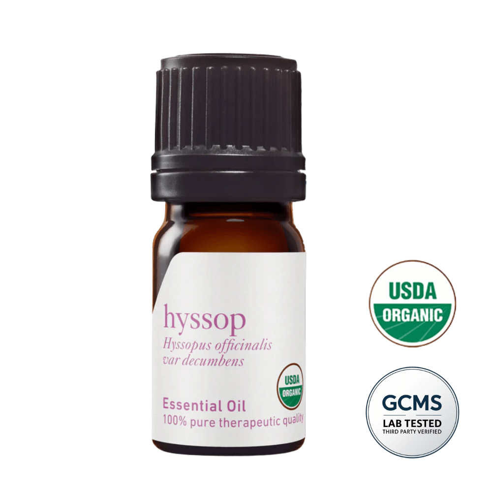 Olejek eteryczny hyzopowy Hyzop ct. 1,8-cyneol (Hyssopus officinalis var. decumbens) – terapeutyczna jakość, 100% czysty BIO