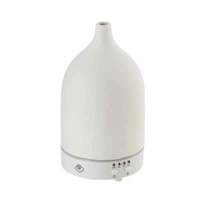 Vapor White Ceramic Ultrasonic Diffuser with Timer, On/Off Switch and LED