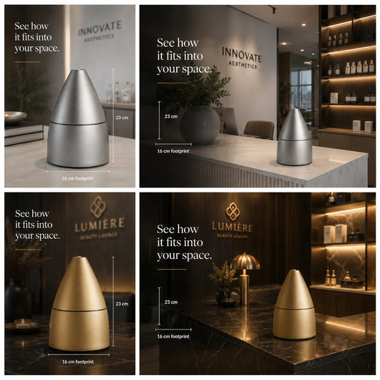 Aromax profesjonalny dyfuzor do aromaterapii z technologią zimnej dyfuzji, aroma scent waterless diffuser premium prestige fragrence