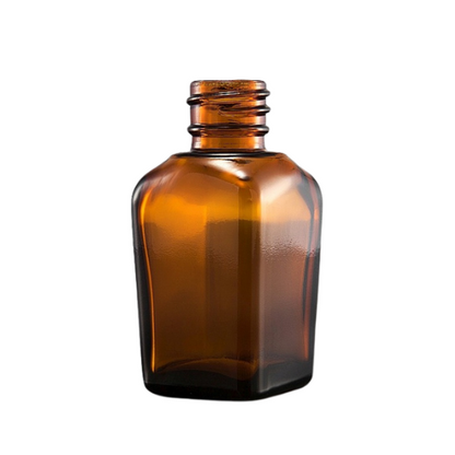 Kwadratowa butelka szklana z pipetą 20ml – brązowa