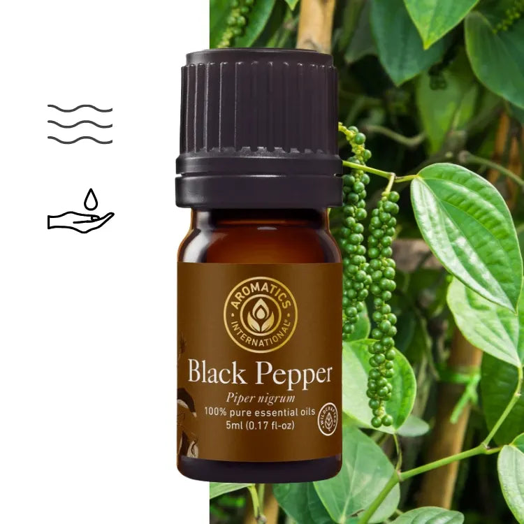 Ätherisches Öl aus schwarzem Pfeffer (Piper nigrum), 100 % rein, biologisch
