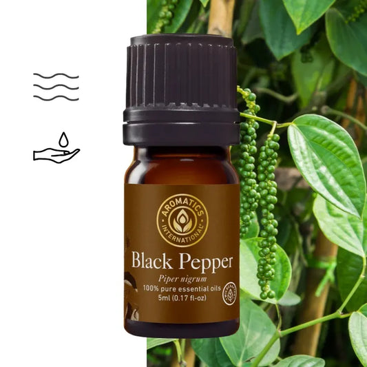 Ätherisches Öl aus schwarzem Pfeffer (Piper nigrum), 100 % rein, biologisch