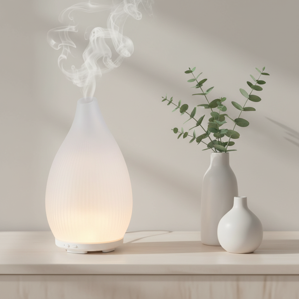 Bud Glass Ultrasonic Diffuser with LED and Auto Shut-Off