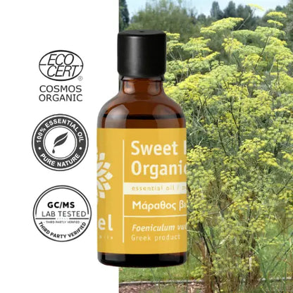 Certyfikowany olejek Eteryczny z Kopru Włoskiego fenkuł słodki (Foeniculum vulgare var. dulce) organiczny