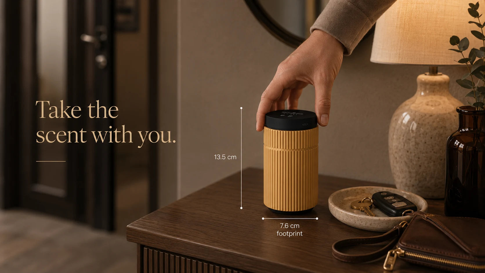 Kabelloser Diffusor für ätherische Öle Linea Gold