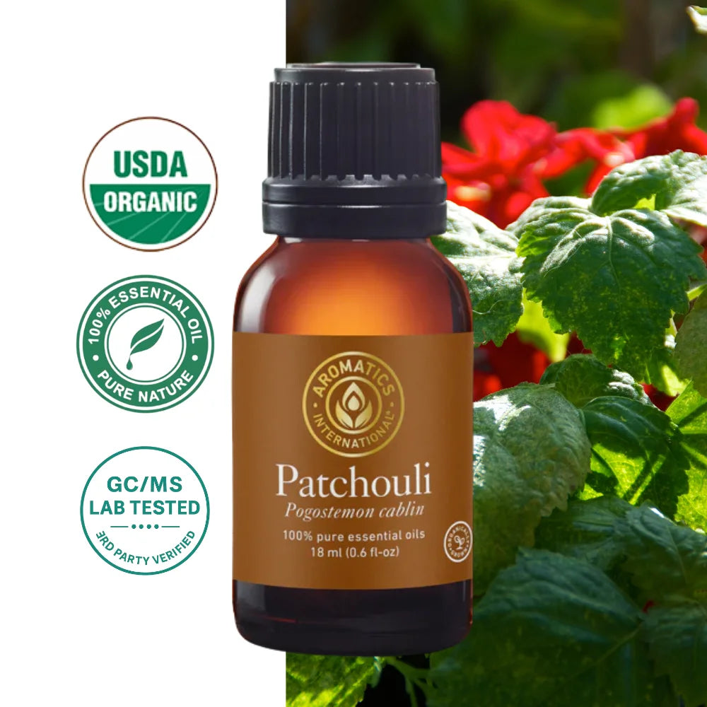 Olejek eteryczny brodziec paczulka Paczuli Patchouli (Pogostemon cablin) organiczny