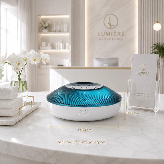 Ori Serene House dyfuzor ultradźwiękowy o zwiększonej pojemności zbiornika (850 ml) i podwójnej atomizacji, dzięki intensywniejszej emisji chłodnej mgiełki oraz długiemu czasowi pracy może realnie wpływać na lokalny mikroklimat powietrza, choć formalnie nie jest klasyfikowany jako nawilżacz.