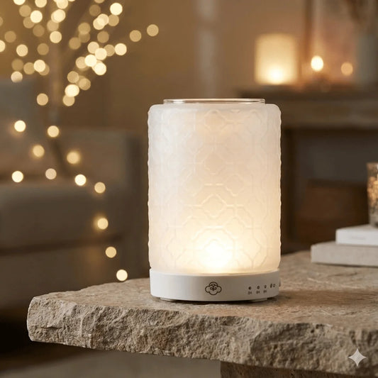 Lace Szklany Podgrzewacz wosku zapachowego USB z timerem i funkcją przypomnienia