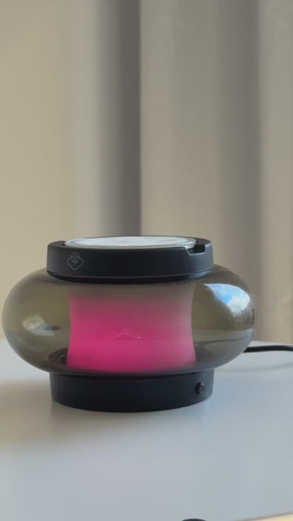 Arc Grey Glass Scented Wax Warmer for Refills – USB, LED, Smoke and Soot Free