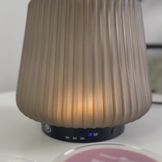 FLOW Glas-USB-Duftwachswärmer mit LED und Timer – rauch- und rußfrei