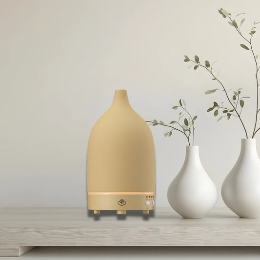 Vapor Taupe ceramiczny dyfuzor ultradźwiękowy z timerem, wyłącznikiem i LED