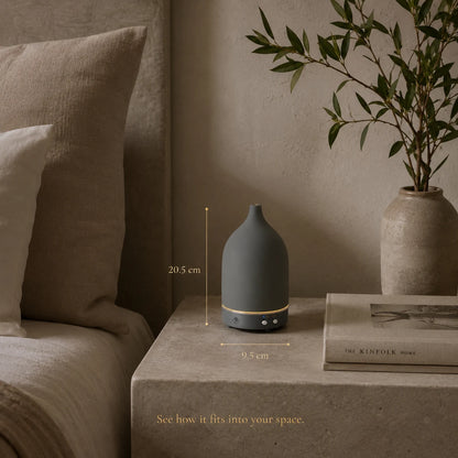 Vapor Grey ceramiczny dyfuzor ultradźwiękowy z timerem, wyłącznikiem i LED