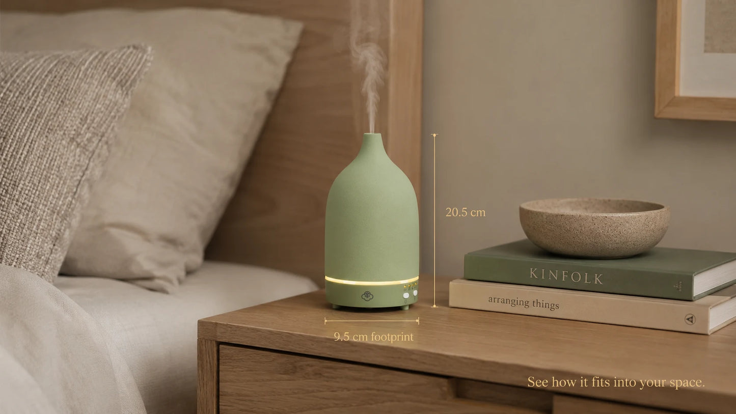 Vapor Green ceramiczny dyfuzor ultradźwiękowy z timerem, wyłącznikiem i LED
