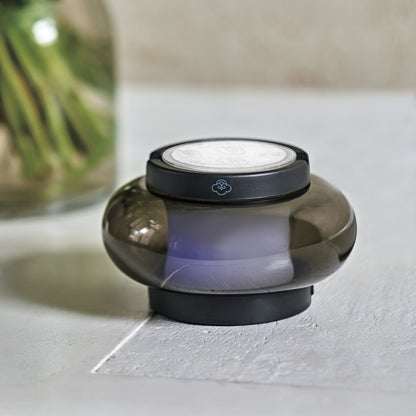 Arc Grey Glass Scented Wax Warmer for Refills – USB, LED, Smoke and Soot Free